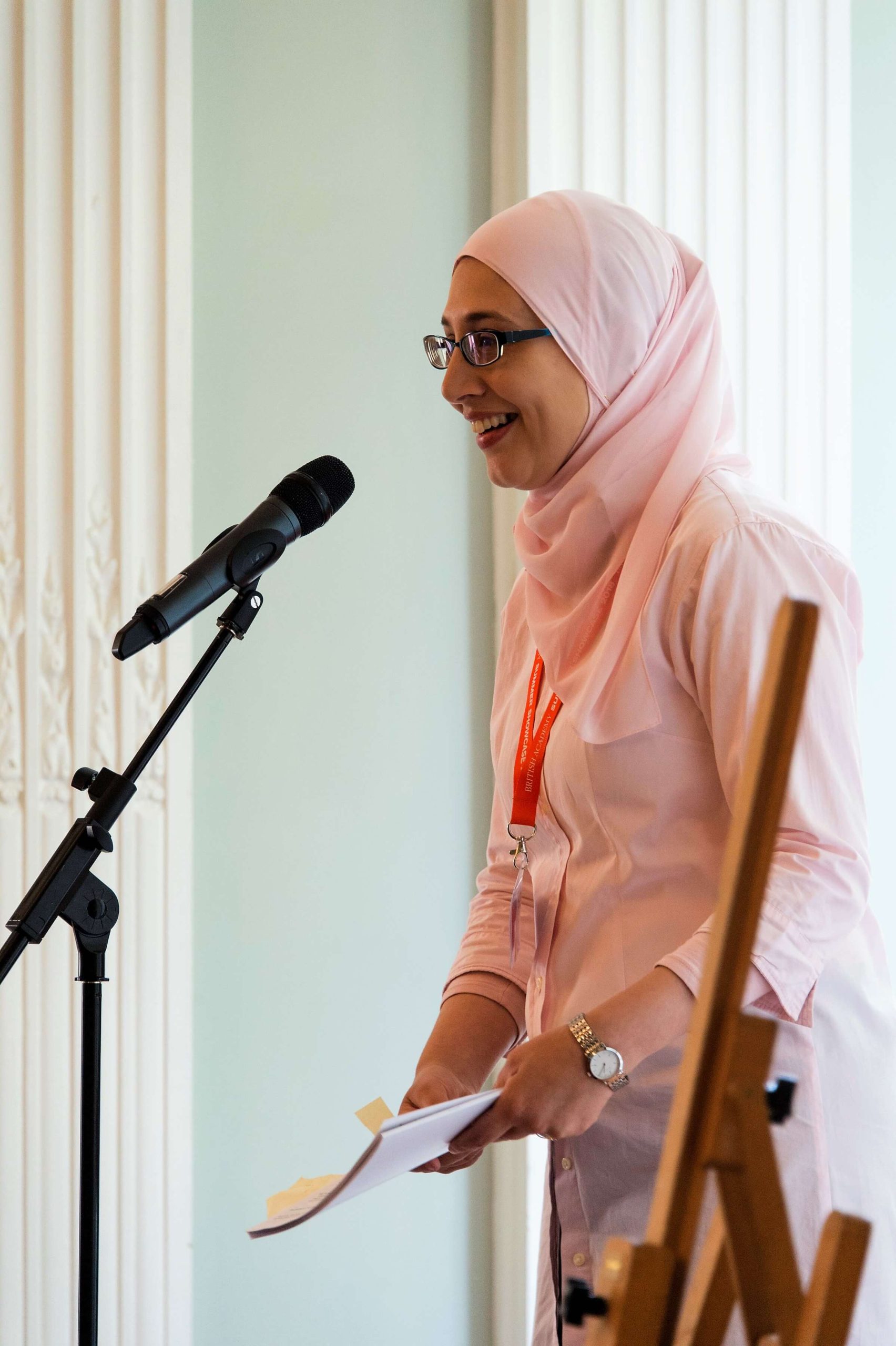 Asma in front of mic Asma in front of mic